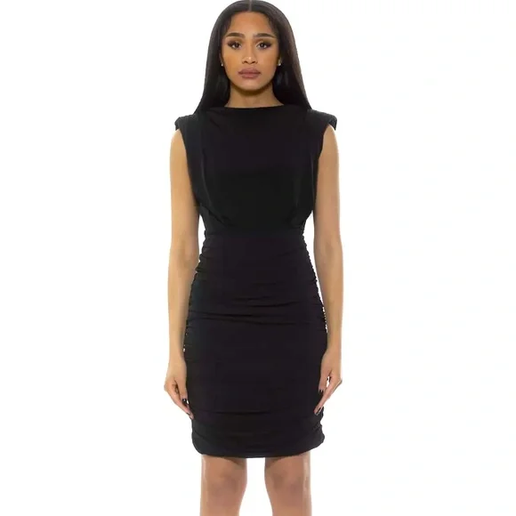 alexia admor black dress Alexia Admor Women's Lavender One Shoulder Draped Dress, Black, XS main image 1
